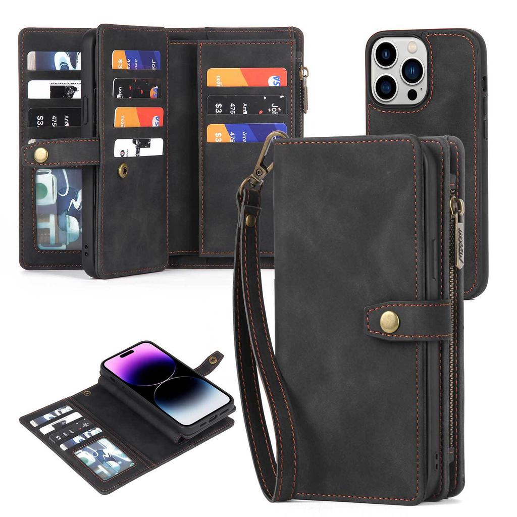 New Cross Border Hot Phone Leather Case IPhone 15 Phone Case Multi Functional Leather Case 14 Wallet Phone Case