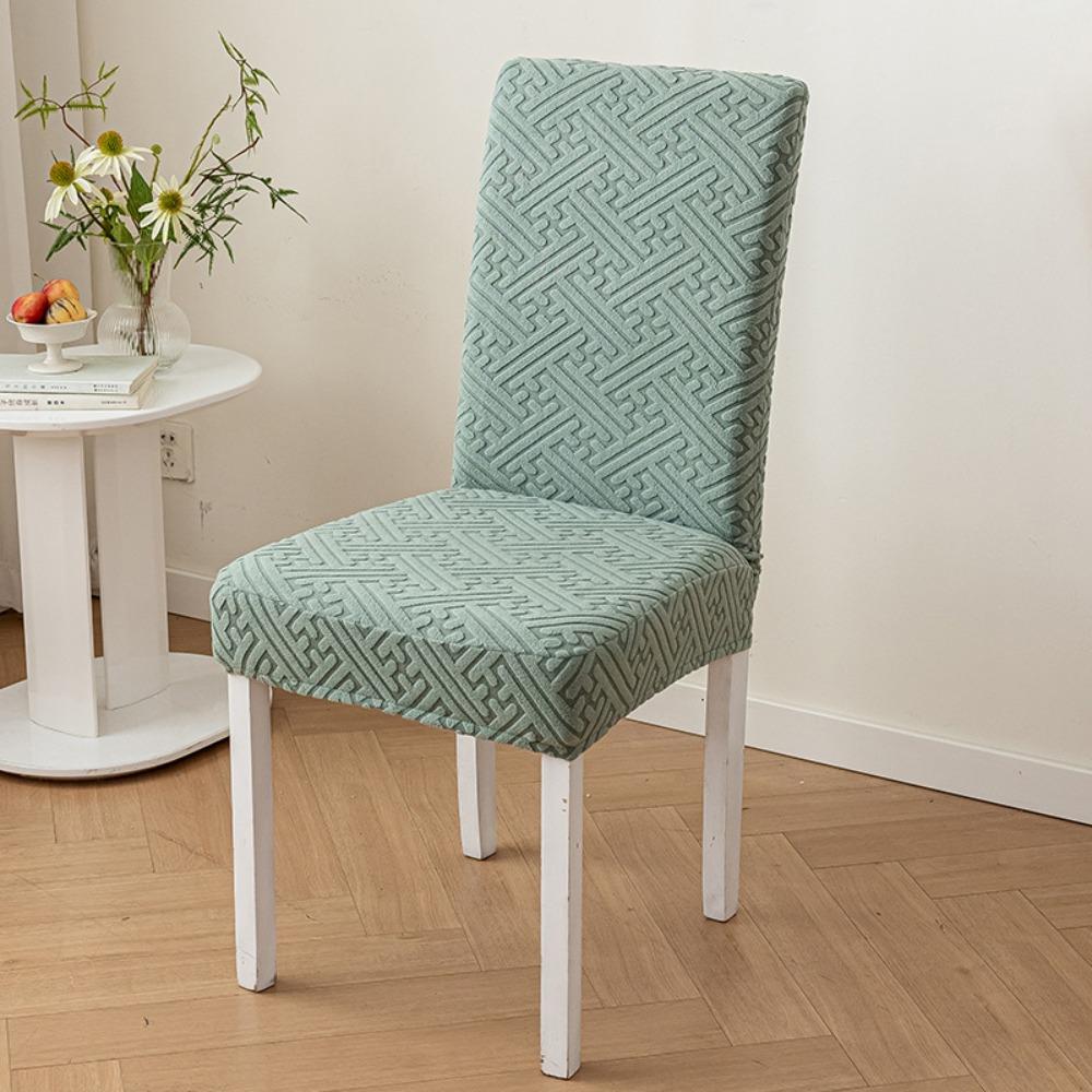 High-elastic Dining Chair Cover Jacquard Backrest Protector Stool Slipcover  for Home Decoration