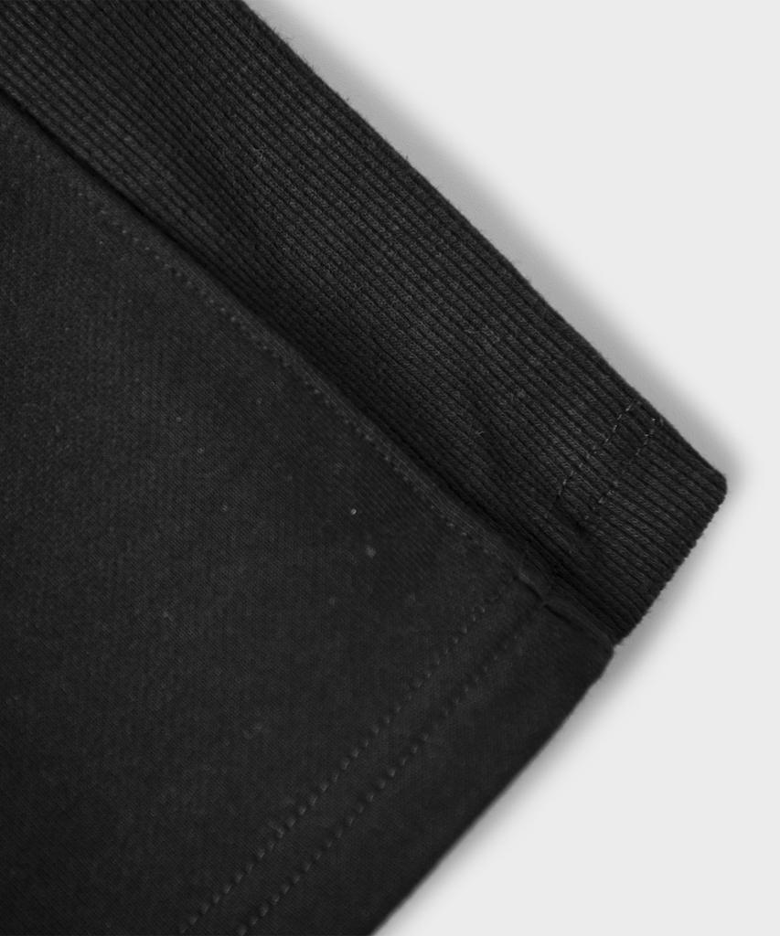SOME PLACE Sweat Mini Cotton Color Block Basic Skirt Shorts [Black]