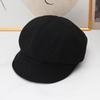 Autumn and Winter Retro Octagonal Hat Female British Newsboy Hat Showing Face Small Painter Hat Solid Color Versatile Short Brim Beret Cap