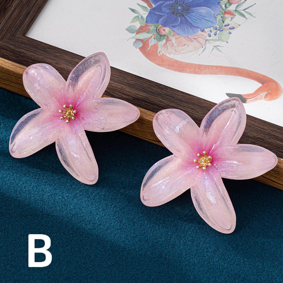 

Серьги-пусеты Y2K с градиентом и лилиями для женщин - На каждый день, для поездок, для вечеринки (Без подарочной коробки) розовый