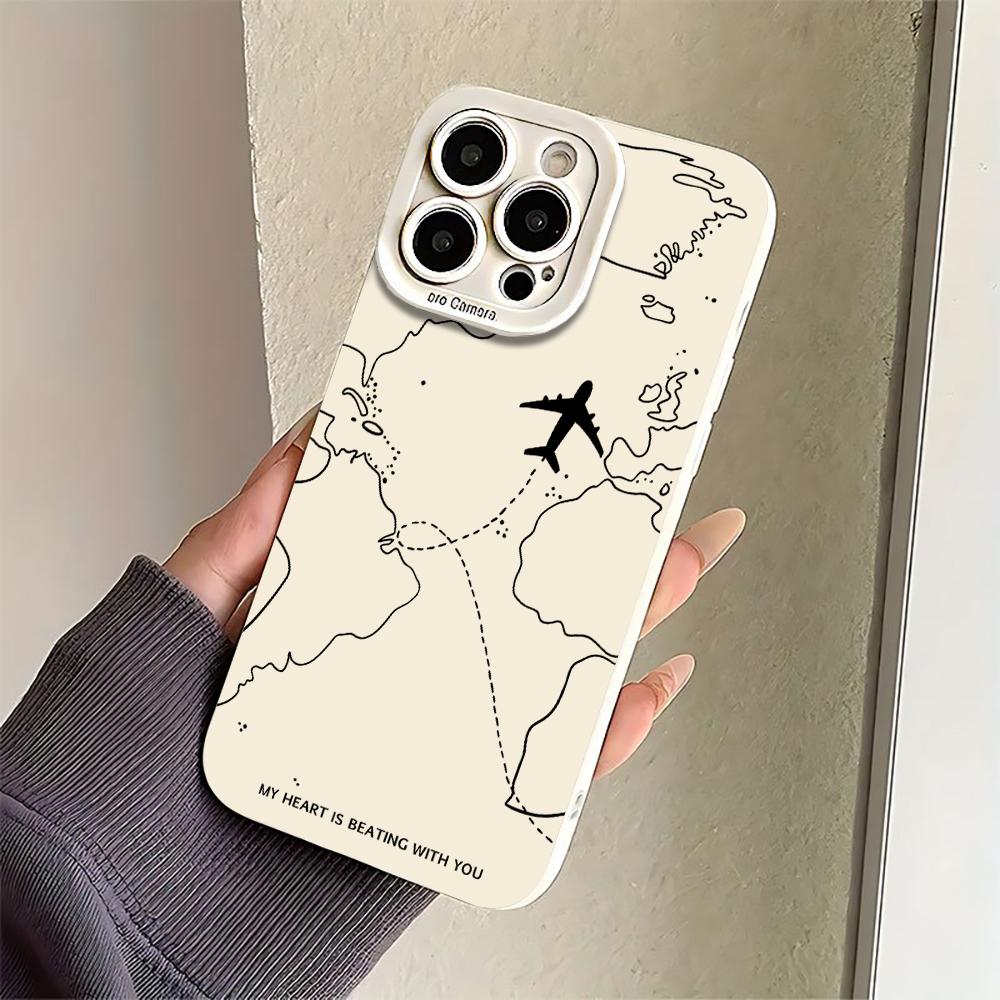 Travel Pattern Phone Case For iPhone 12 17 16 15 14 13 11 Pro Max For iPhone 7 8 16 15 14 Plus XS XR Shockproof Protective Funda