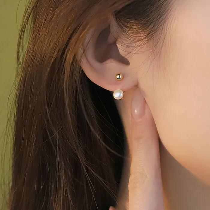 SEVRIN GOLD Pearl Earrings