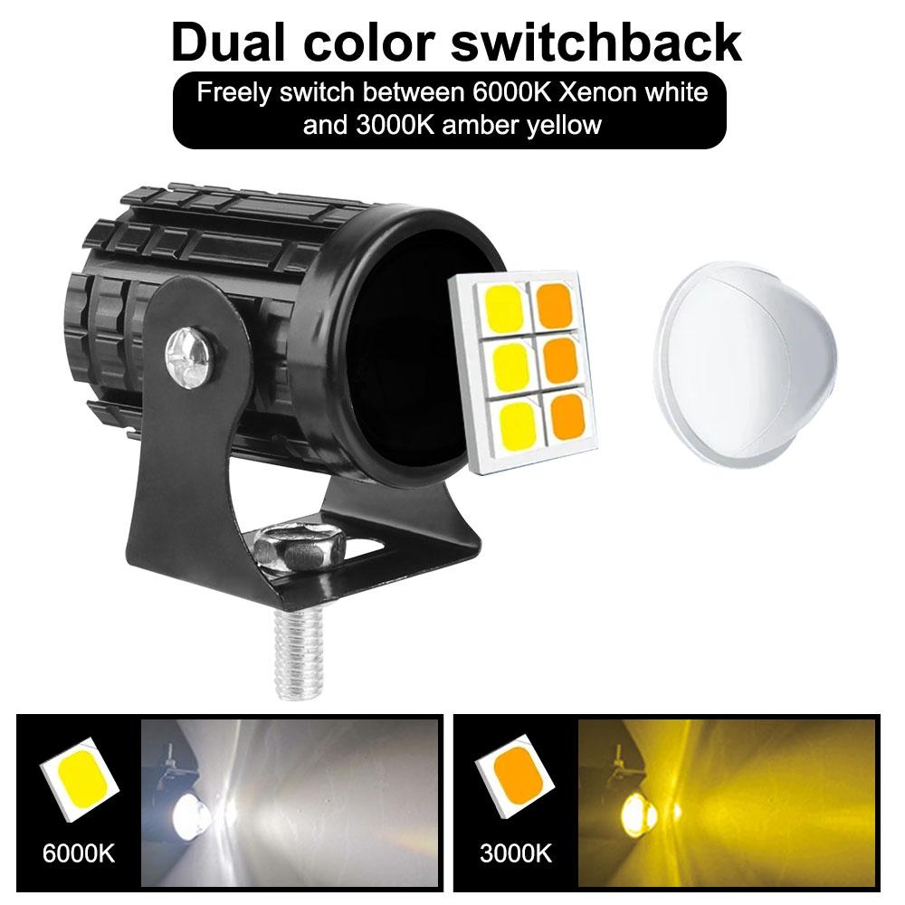 8-80V Spotlight Headlamp 8-80V Explorers Headlight Dual Color Motorcycle LED Car Waterproof Fog Lamp Super Bright Work Lamp