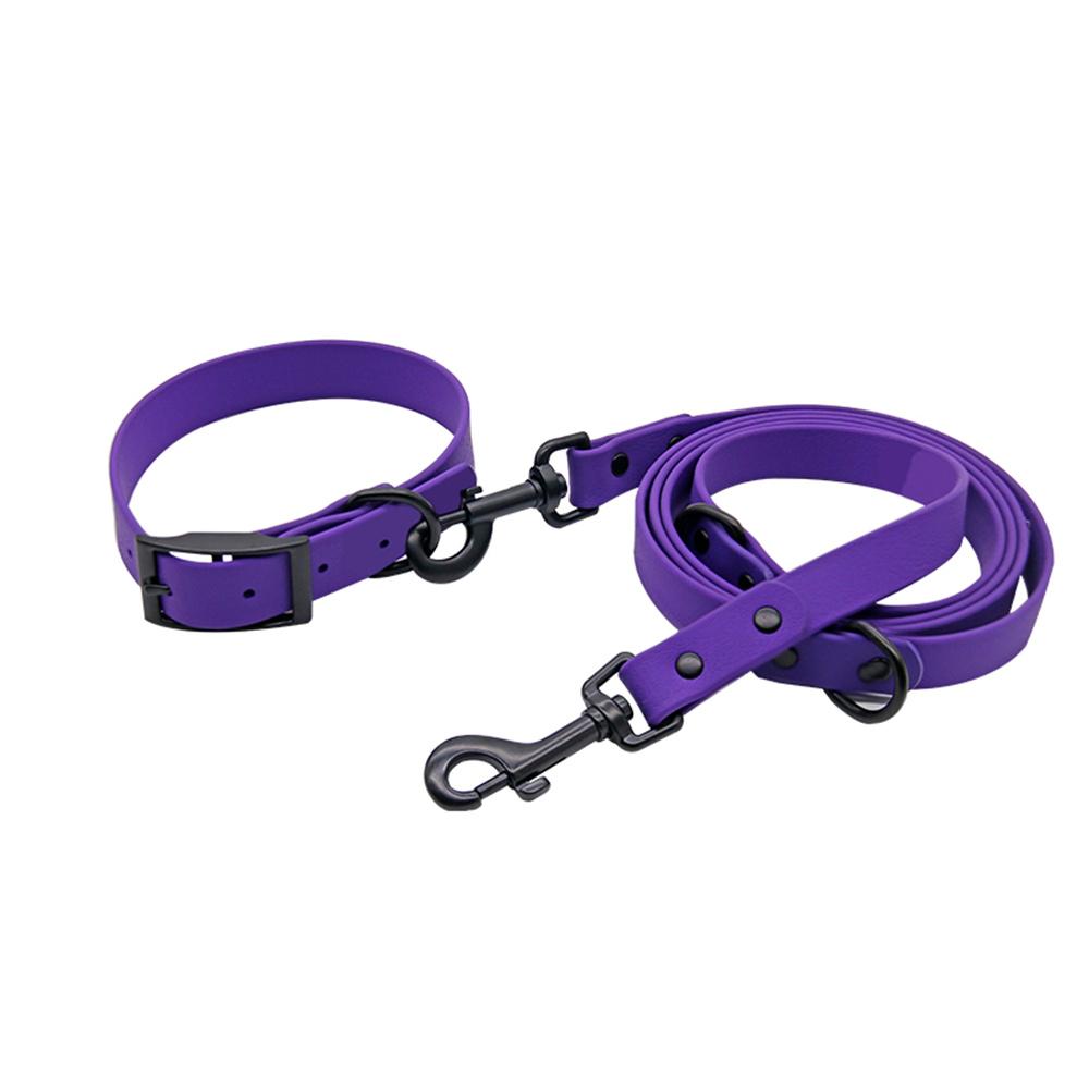 

Многофункциональный ПВХ Набор поводков для домашних животных с ошейником Регулируемый Водонепроницаемый Ошейник для собак Поводок с двумя концами Уличная прогулка Тренировка Буксировочный трос S Neck 22-33cm фиолетовый