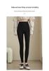 Women's Spring 2026 High-Waist Gray Leggings - Stretchy, Slimming, Simple, and Skin-Friendly Nine-Point Pants