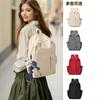 Large Capacity Simple Backpack Student Schoolbag Unisex Outdoor Travel Backpack Pleated Design Lightweight