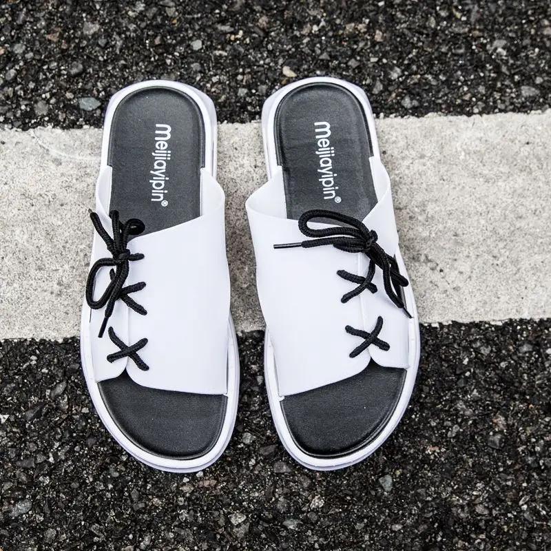 Fashion Platform Slides Men's Shoe Outdoor Male Slipper Clappers 2025 Summer Sale Original Elegant Comfortable Low Price Fun Trend Adult