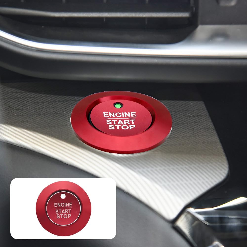 LECART Red Start Button Cover Sticker Fit for Ford Explorer ST XLT Limited Platinum 2024     Auto Interior Accessories Keyless Ignition Decoration