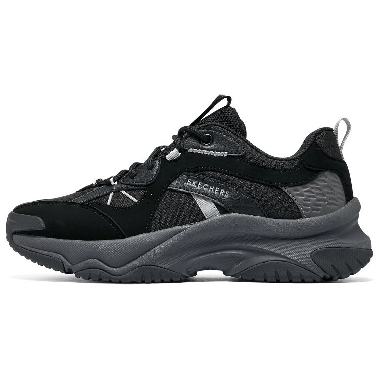 Skechers Moonlight Shoes Color-Block Retro Versatile Low-Top Casual Shoes Women sneaker Black Gray 177590-BBK 35