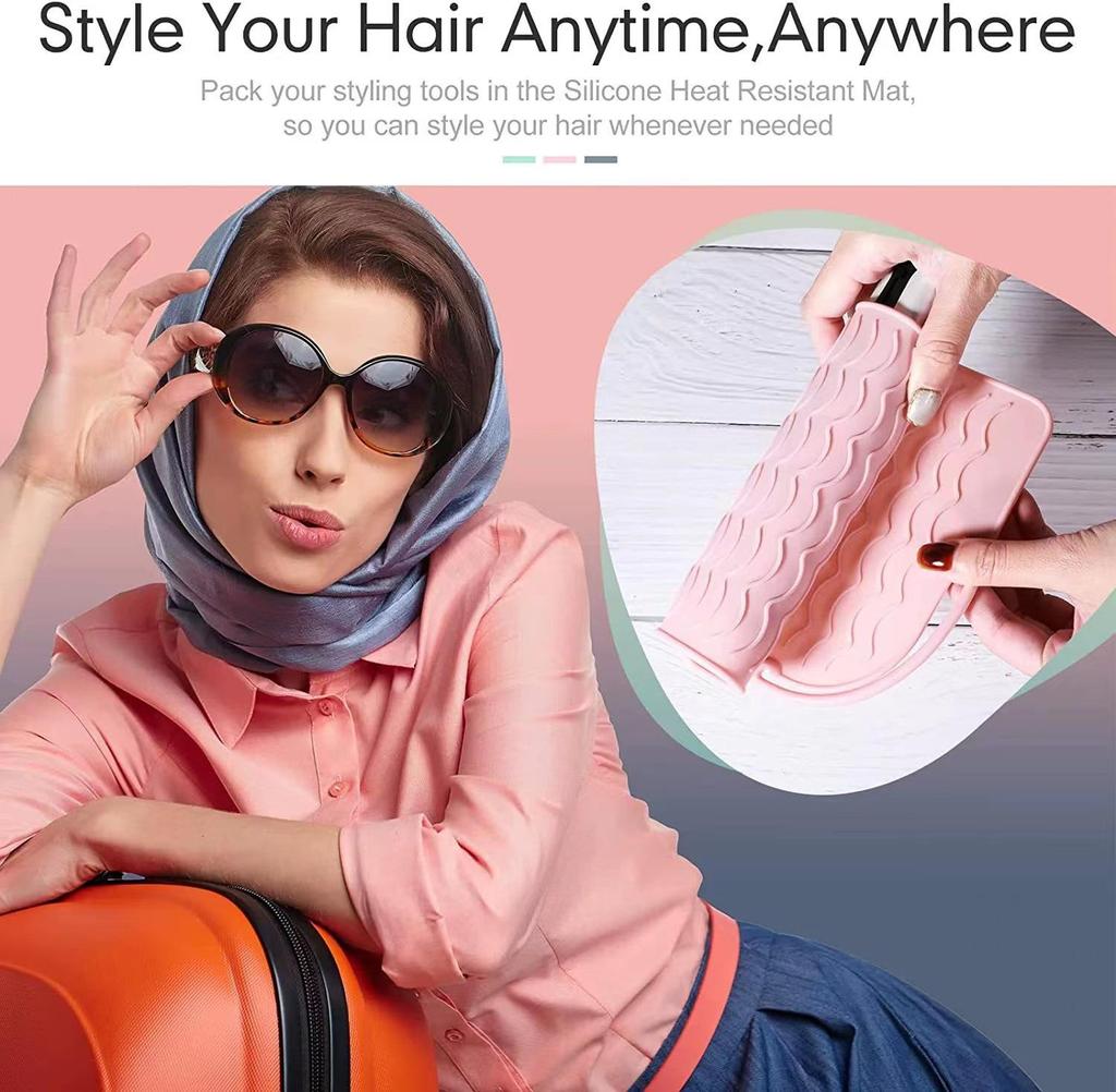 Silicone Non-slip Heat Resistant Mat for Curling Iron & Straightener