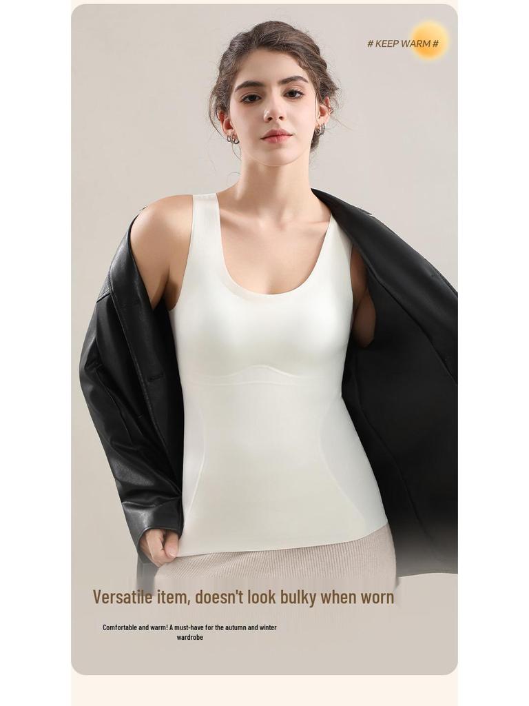 Women's L2# Wool Silk Brushed Base Layer with Underarm Coverage & One-Piece Fixed Bra Pads