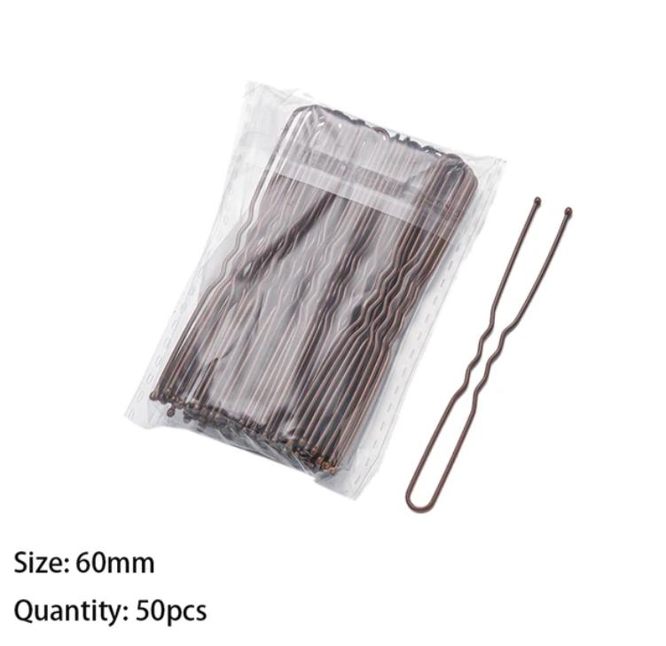 100/50pc 50/60mm Hair Pin And Clips U Shape For Headpiece Women Girls Hairpins Accessories Bride Wedding Head Jewelry Decoration