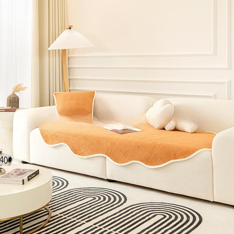Unregelmäßiges Spezialform-Sofakissen, Universell für alle Jahreszeiten, Rutschfest, Verdicktes warmes Sitzkissen, Leichter Luxus, Hochwertiges Sofabezug-Handtuch