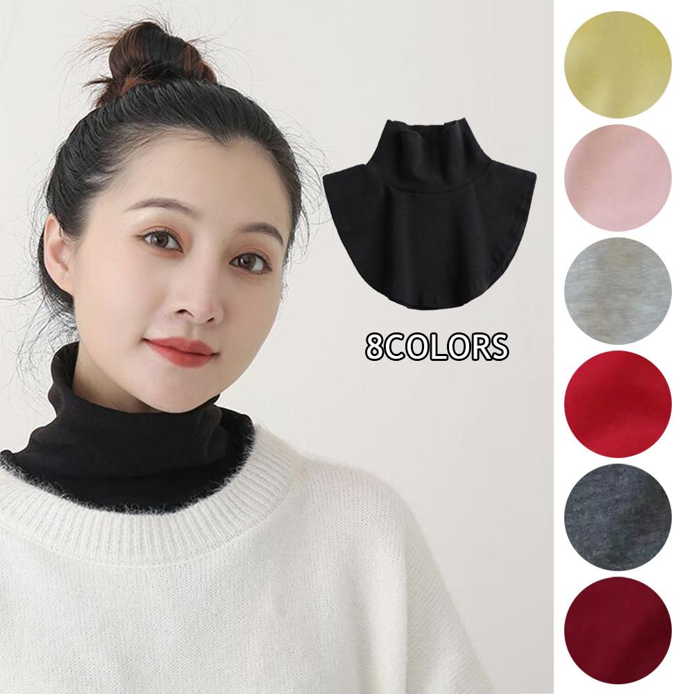 Cuello alto de mujer con cuello falso para camisa Algodón para mujer Cuello falso Color sólido Cubrecuello Blusa Cuellos desmontables