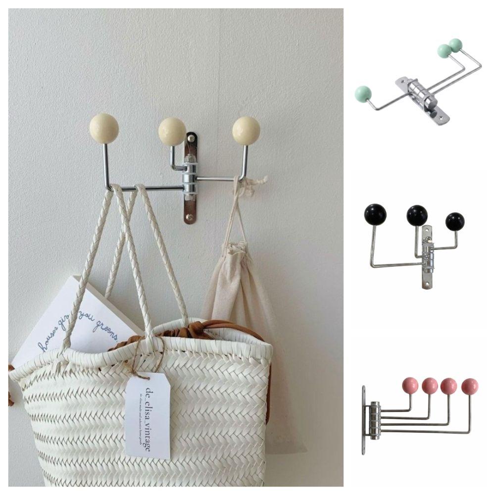 3/4 Hooks Wall Hook Space Saving Iron Art Decorative Metal Rotating Hook Vintage Creative Hat Holder Rack Entryway