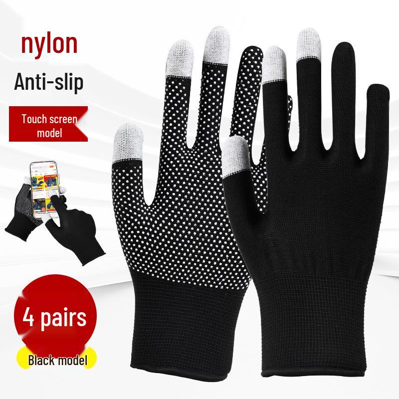Breathable Non-Slip Nylon Summer Work Gloves - Unisex, Wear-Resistant, Sunscreen