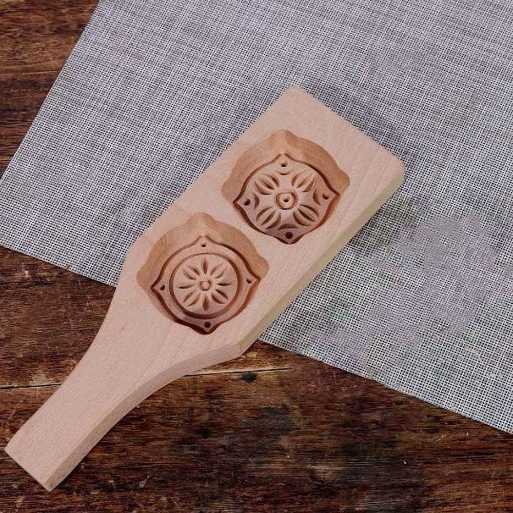 Double Slot Wooden Mooncake Mold Clear Texture Traditional Dessert Press Kitchen Gadgets