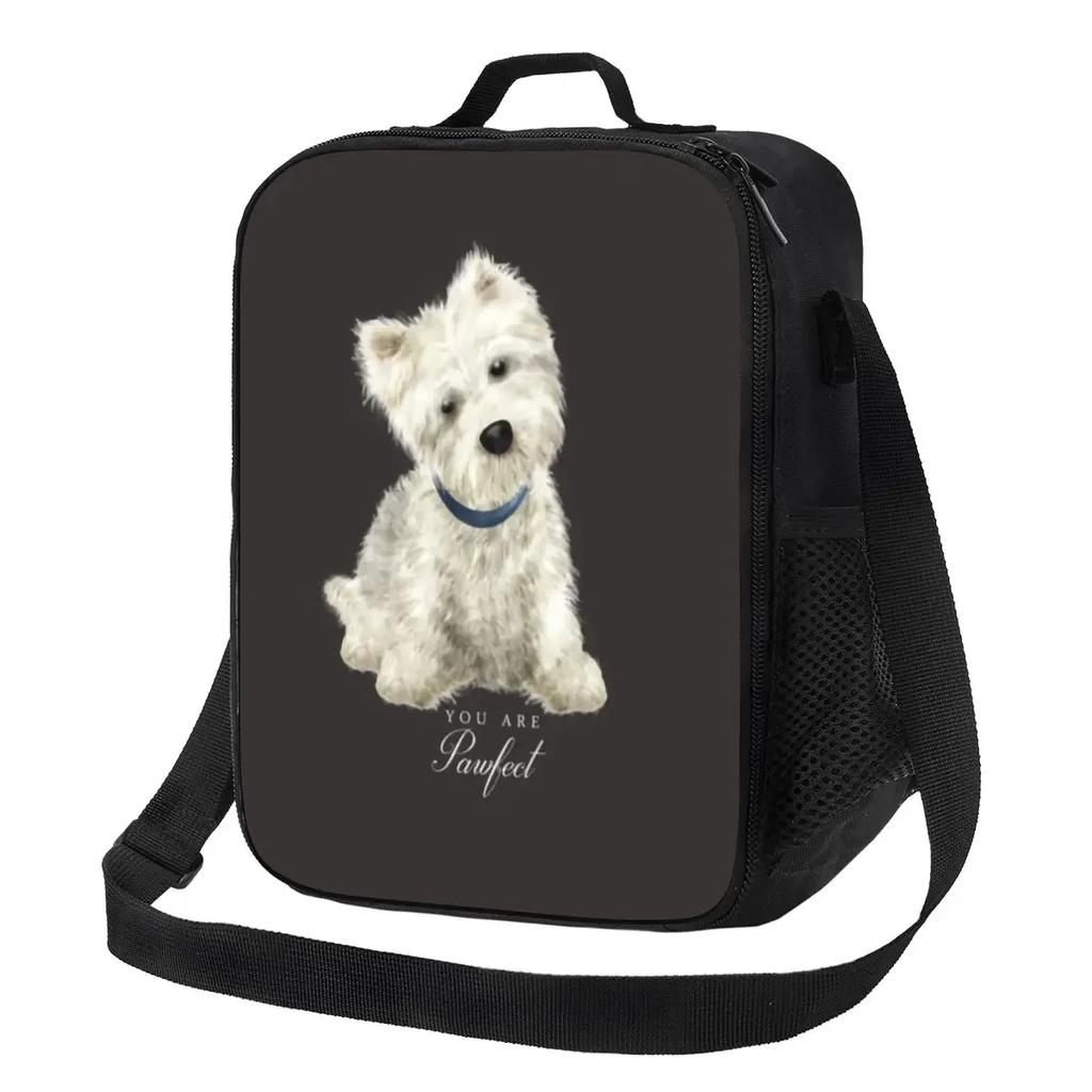 Cute Westie Puppy Dog Resuable Lunch Box for Leakproof West Highland White Terrier Cooler Thermal Food Insulated Lunch Bag
