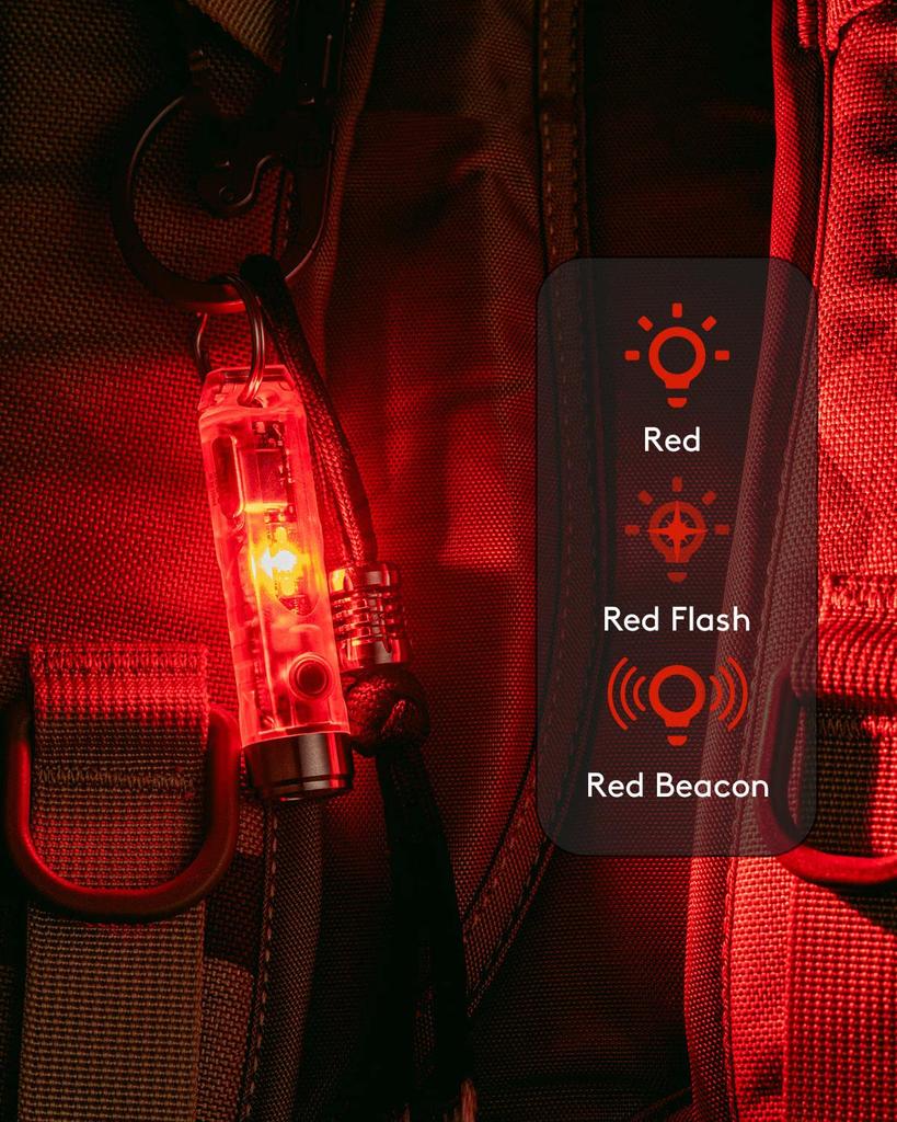 RovyVon Rechargeable LED 450 Compact EDC Keychain Light with Magnetic and Side Light Red 365nm A8-G4 USB-C Flashlight, Lumens, Flashlight,