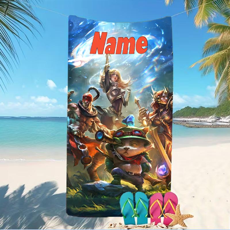 Customizable personalized beach towels League of Legends Jinx themed designs.Suitable for the beach, yoga, sports;ideal as beach accessories