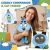 Soft Plush Toy Doll Stuffed Character Figure with Small Plush Cat Accessory for Kids and Collectors Suitable for Display or Playroom Decoration
