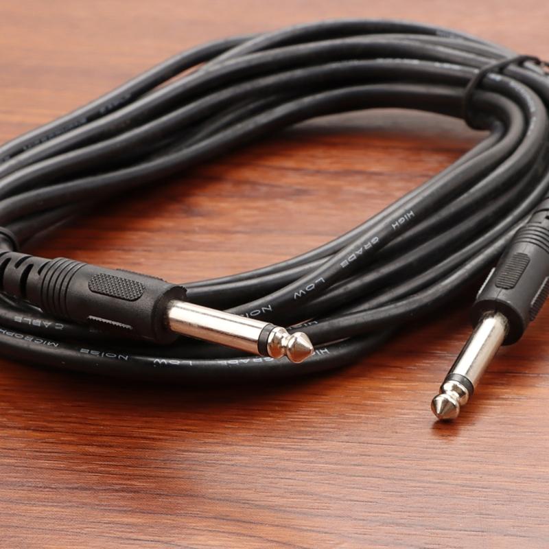 Stereo Audios Cable 6.30mm Mono Jack Instrument Cable Plugs (Male To Male) for Guitar, Bass, Keyboard, and Sound Mixing
