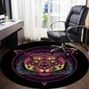 1pc Tiger Mandala Office Round Area Rug, Under Office Chairs Bedroom Living Room Home Decor, Room Deco, Available In Various Sizes