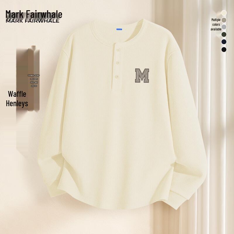 Mark Fairwhale Men s Waffle Knit Henley Long-Sleeve T-Shirt 3XL