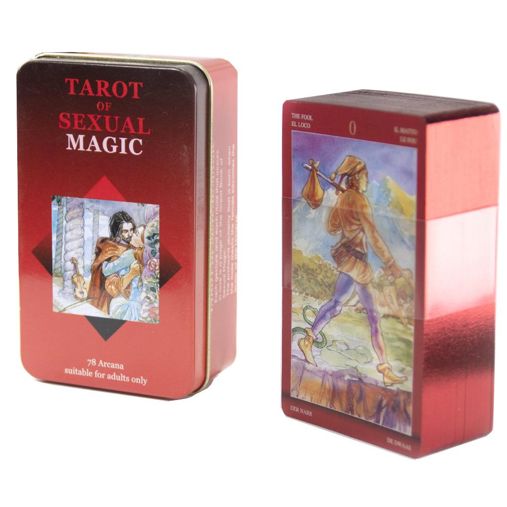 10.3*6cm Tarot of Sexual Magic Deck in A Tin Box Gilded Edge for Fortune Telling Game 78Pcs Cards