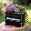 Decorative Piano Planter Retro Style Succulent Pot Piano Flower Pot  Desktop Decoration