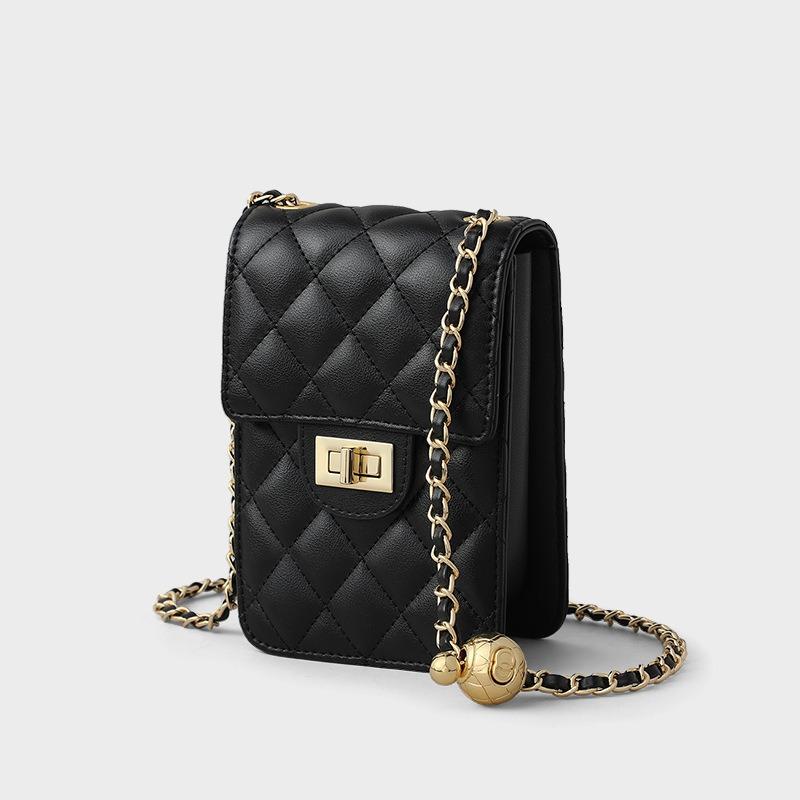 Mobile Phone Bag Women's New Summer Leather Women's Bag Small Bag Diamond Premium Chain Messenger Bag Bags