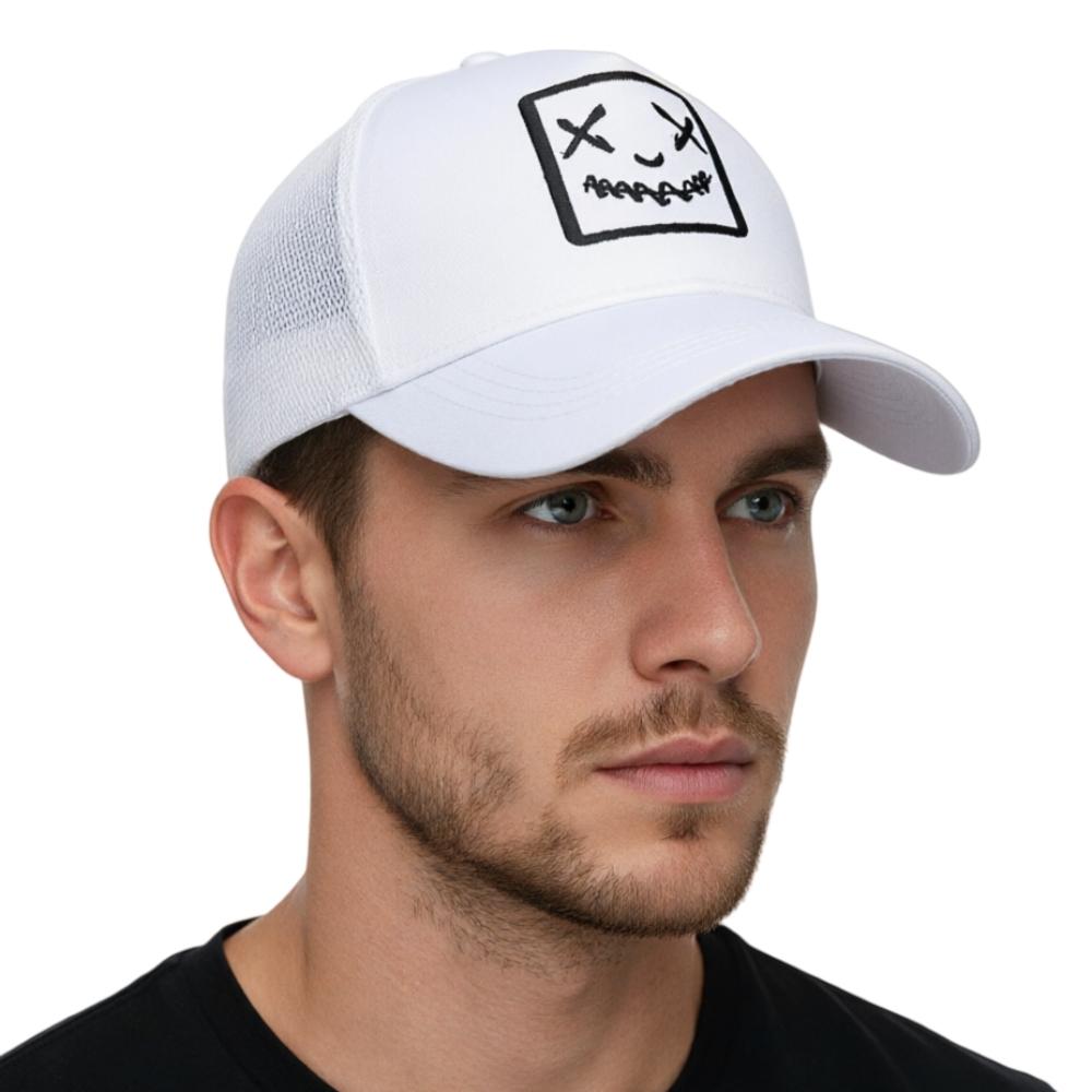 Ghost Face Embroidery Unisex Baseball Net Caps Adjustable Casual Spring Summer Outdoor Sunscreen Baseball Cap