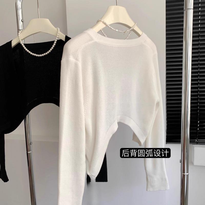 Small Vest Ice Silk Knitted Cardigan New Thin Shawl Long Sleeve Summer Outside Women's Sunscreen