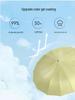 16-Rib Colorful Folding Umbrella for Women - Large, UV Protection, Sun/Rain Use 