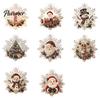 Acrylic Beaded Art Supplies Christmas Faux Pearl Painting Suncatcher Kit, Snowflake Shape Board Decorative Hanging Window with Lace Edge, 3D