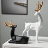 Artistic Home Decor Geometric Deer Figurine Nordic Living Room Tabletop Ornament Minimalism Cute Animal Statuette Resin Crafts