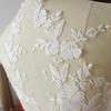 1Pcs White Black Lace Applique Handmade Beads Wedding Dress Decoration DIY Collar Lace Patch