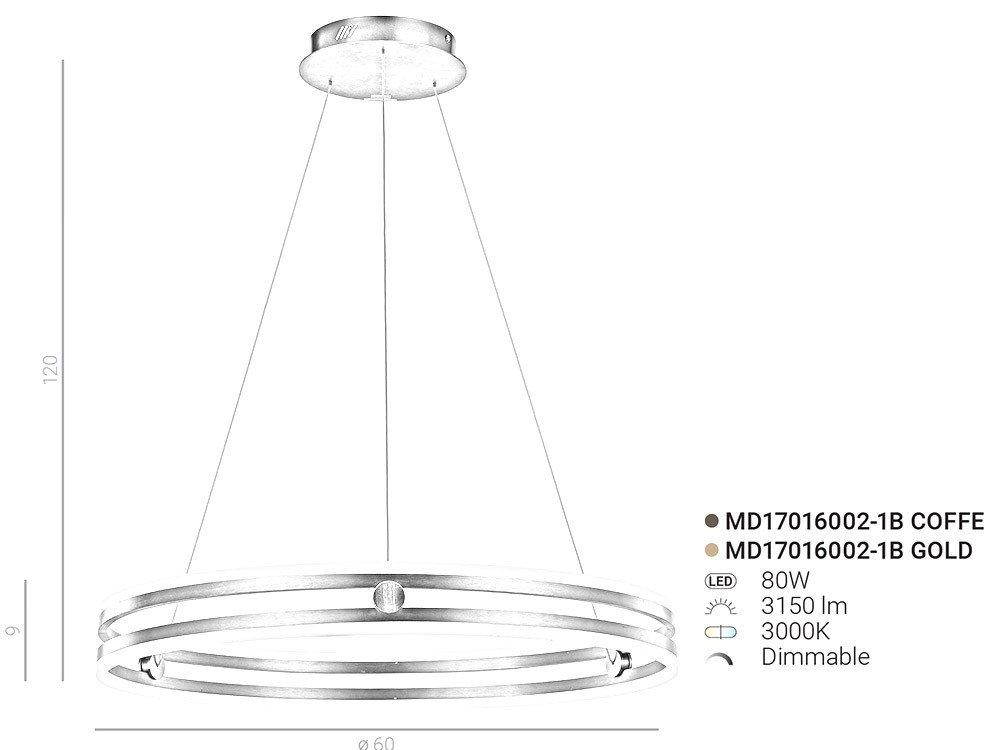 Hängeleuchte Lonia MD17016002-1B COFFE Italux