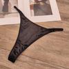 Women Sexy French Low Waist Satin Seamless Thong Panties With Cotton Crotch