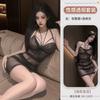 Sexy underwear, lace-up, soft yarn, perspective neck sling skirt, sexy attack wear, free mesh yarn, pure desire hip skirt