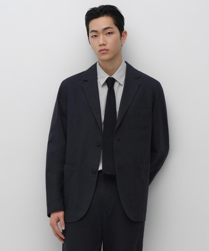 Musinsa Standard [City Workers] Linen Blend Blazer [Navy]