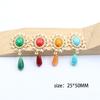 New 5 pieces of 25 * 50mm oval flat turquoise pendant DIY clothing, shoes, hats, forehead decoration pendant