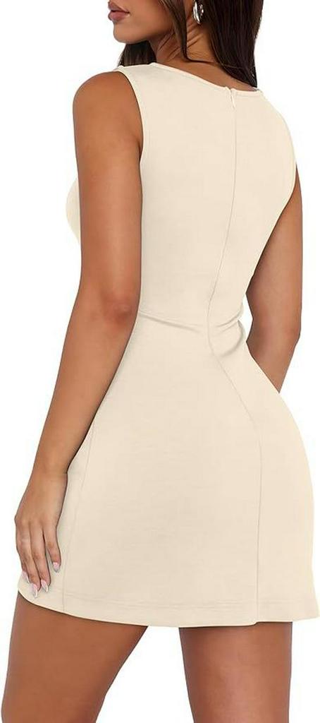 New Spring/Summer Solid Color Sleeveless Sexy Waist-Cinching Hip-Wrapping Short Skirt