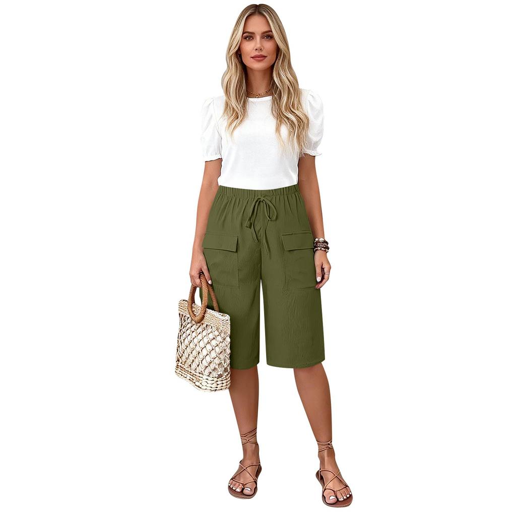 Pantaloni Larghi Casual e alla Moda da Donna con Tasche
