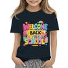 Children's Casual and Fashionable Round-Neck Printed Short-Sleeve Top for Back-to-School
