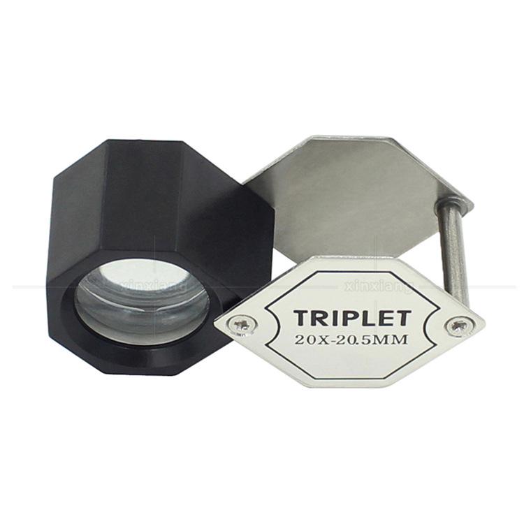 20x HD Metal Folding Antique Jewelry Magnifier for Diamond and Jade Appraisal - TRIPLET Lens