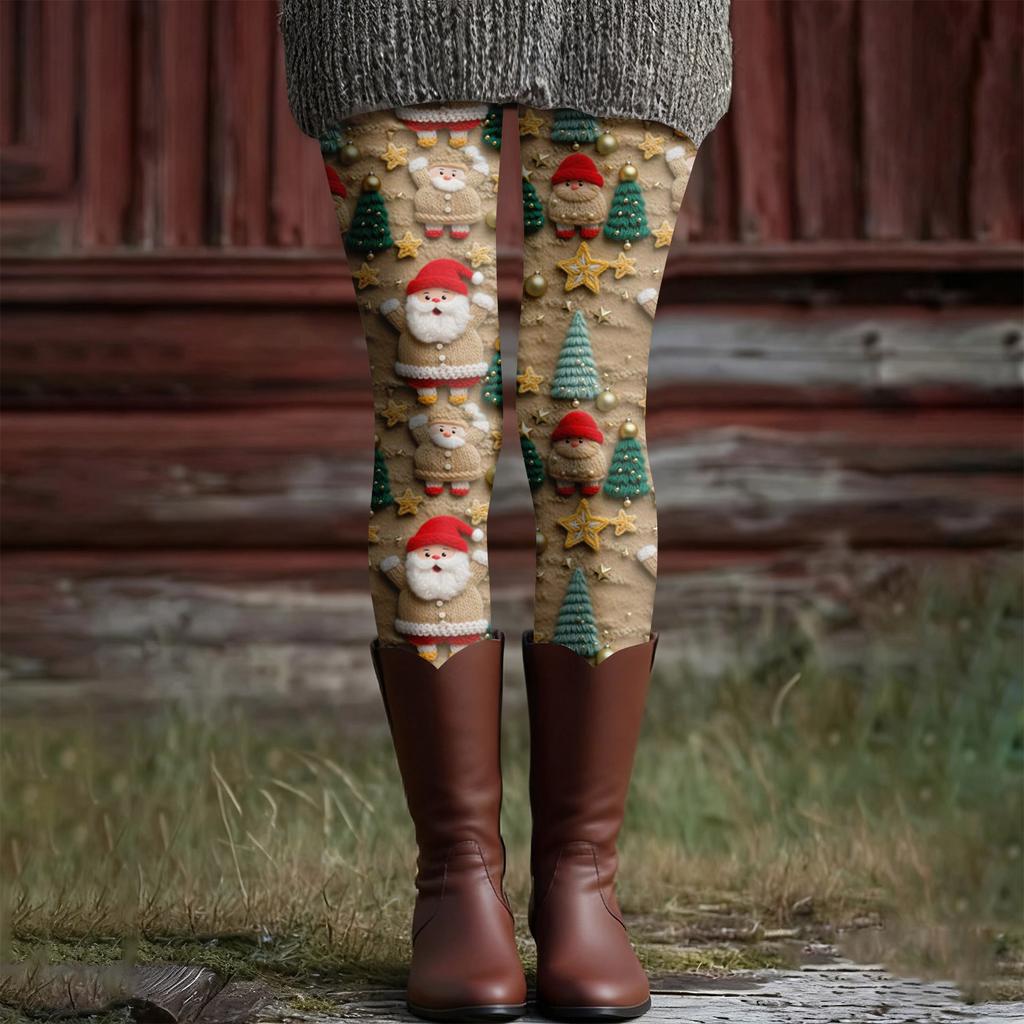 Damen Casual Mode Outdoor Halloween Bedruckte Slim Elastische Yogahose Cropped Hose