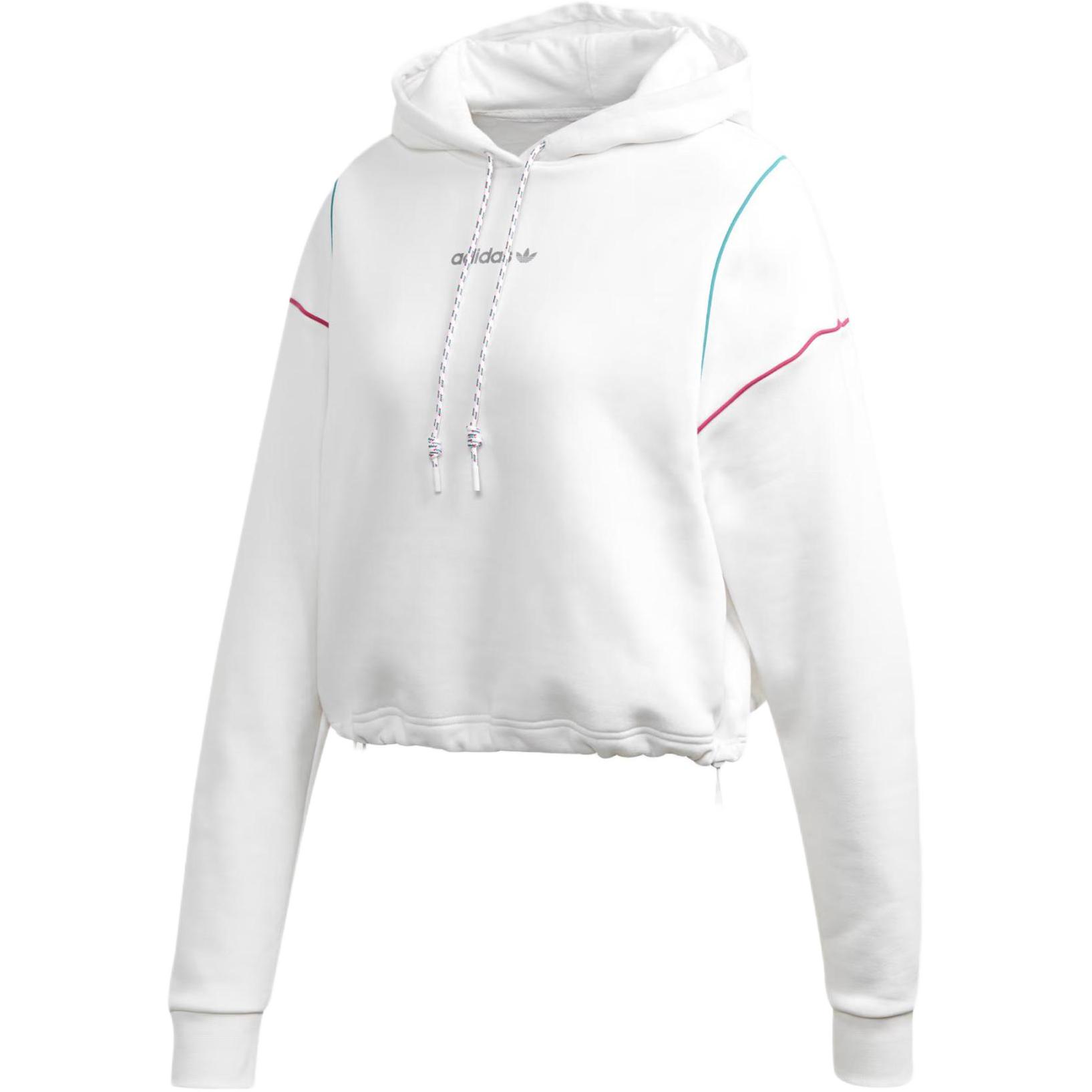 

Adidas Укороченная толстовка с капюшоном Originals с принтом логотипа и буквами, женские толстовки с капюшоном, белая GC8789 XS