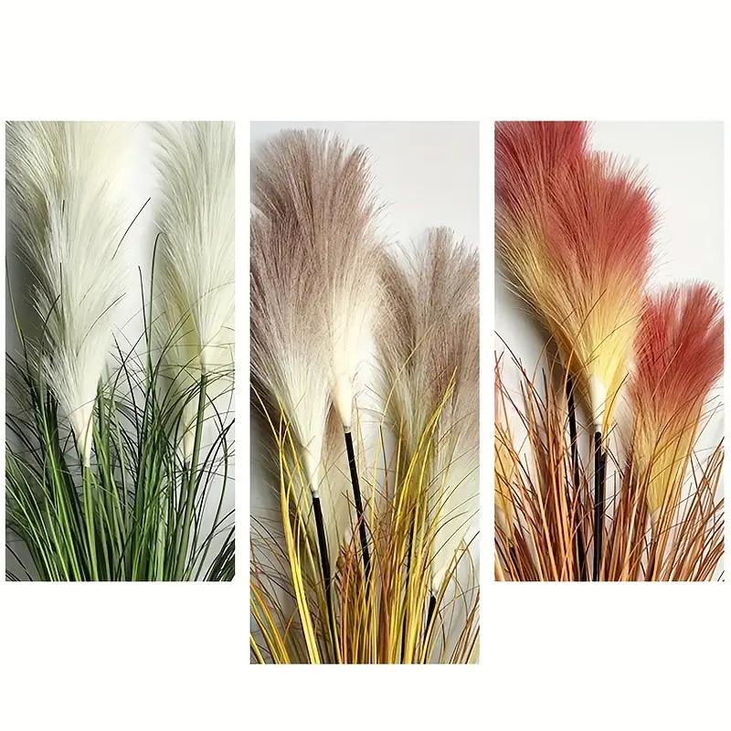 2 Bündel Seiden-Zwiebelgras 80cm Künstliche Sträucher Ganzjährige Innen-/Außennutzung Großes Schilf-Bouquet Heim-Gartendekor Künstliche Pflanzen